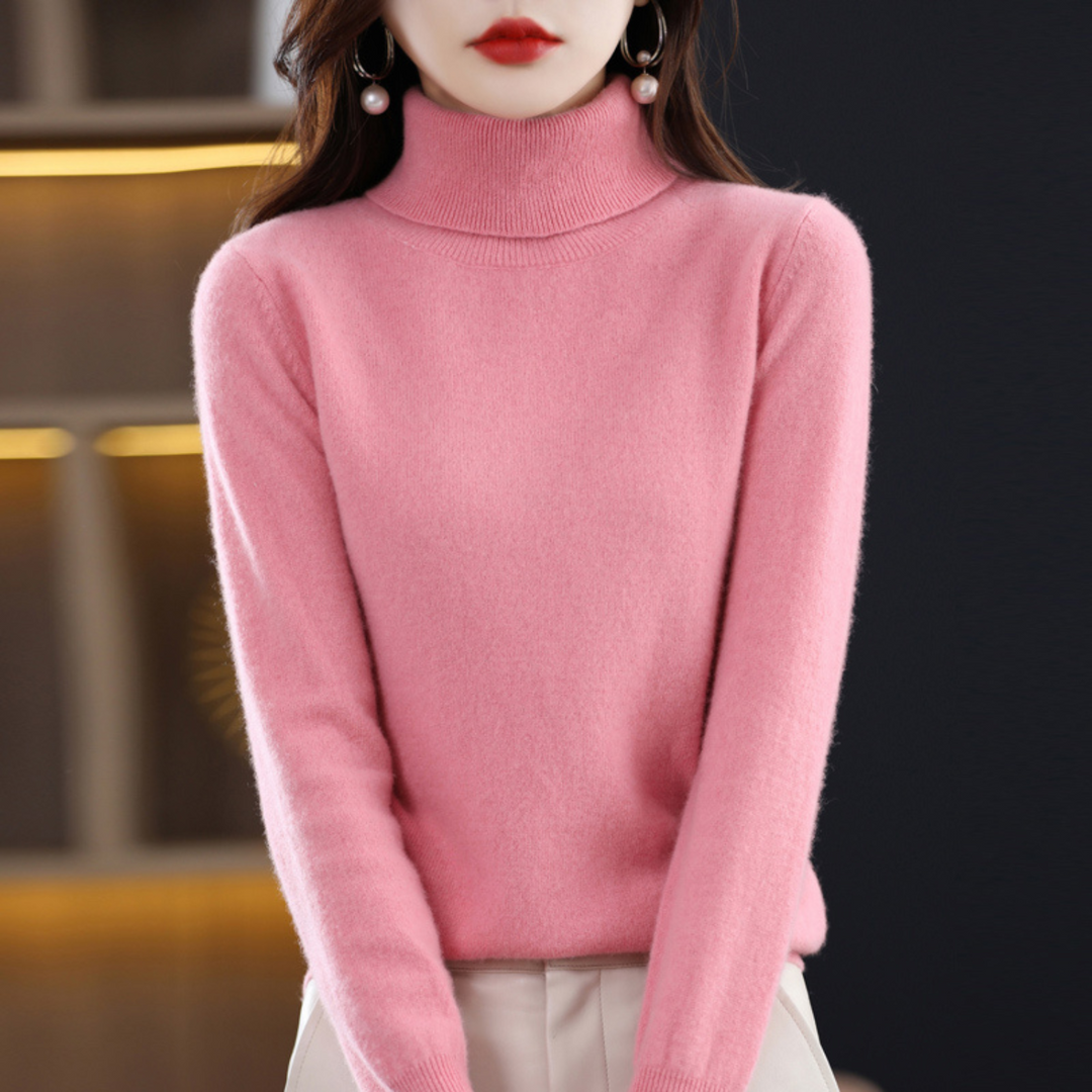 Women's 100% Cashmere Turtleneck Sweater – Soft Regular Fit Pullover 7