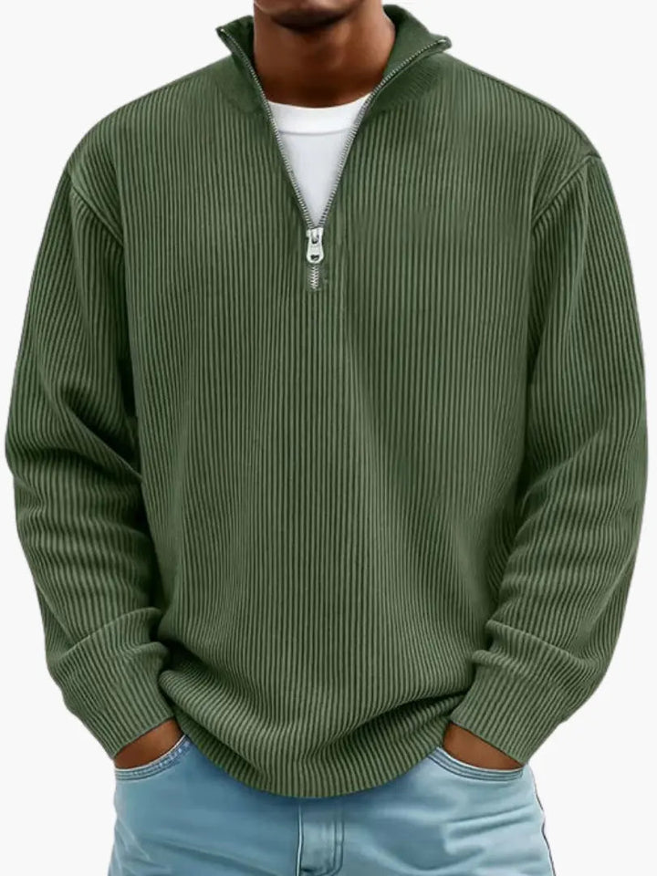 Quarter-Zip Knit Sweater with Relaxed Fit and Zip Collar 8