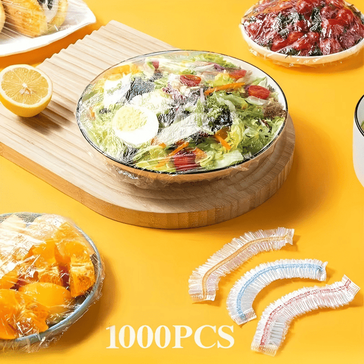 1000 Elastic Disposable Food Cover Caps, PE Bowl & Plate Covers 35 cm 9