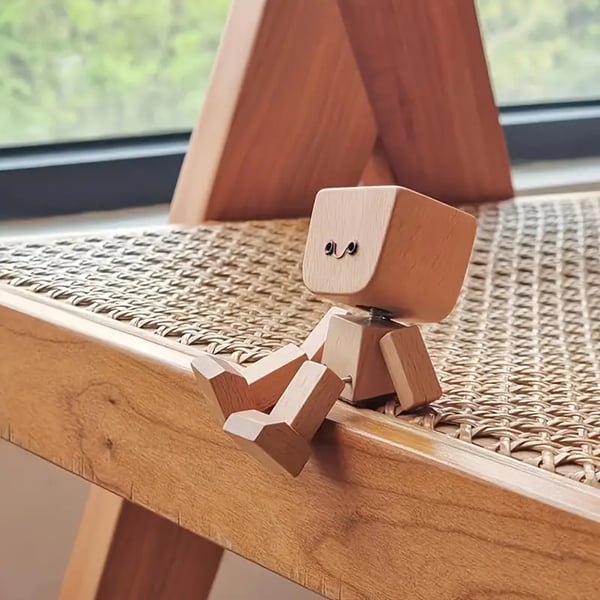 Handcrafted Wooden Swaying Figure with 12 Magnetic Faces 11