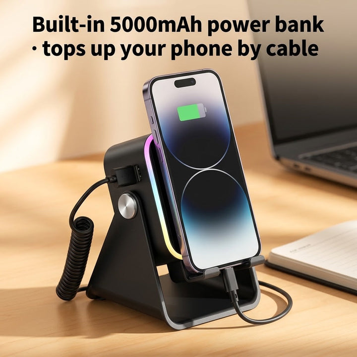 Place-and-Play Phone Stand Speaker and Powerbank, No Pairing 5