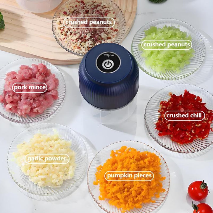 USB Rechargeable Mini Food Chopper with 4 Stainless Steel Blades, 300ml Bowl 5