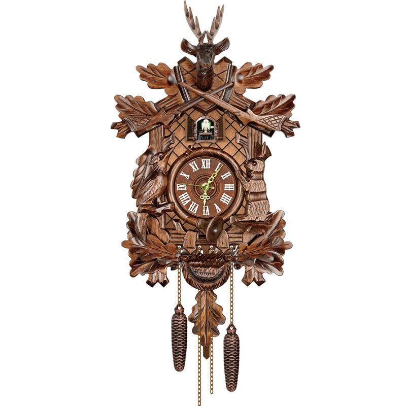 Traditional Wooden Cuckoo Clock in Chalet Design with Music, Pendulum and Night Shutoff 10