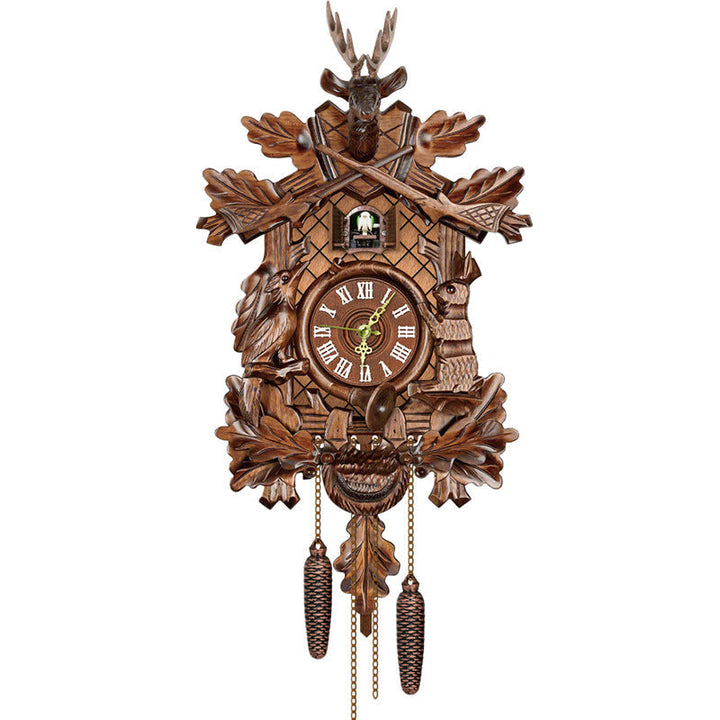 Traditional Wooden Cuckoo Clock in Chalet Design with Music, Pendulum and Night Shutoff 10