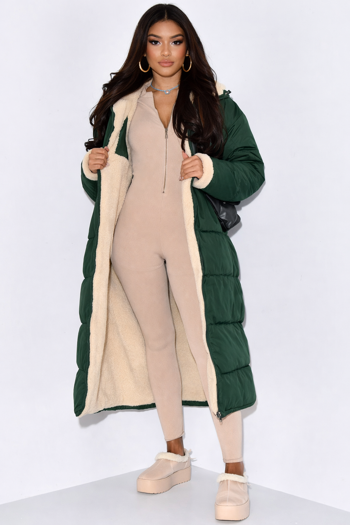 Women's Reversible Hooded Long Puffer Coat, Ankle Length 3