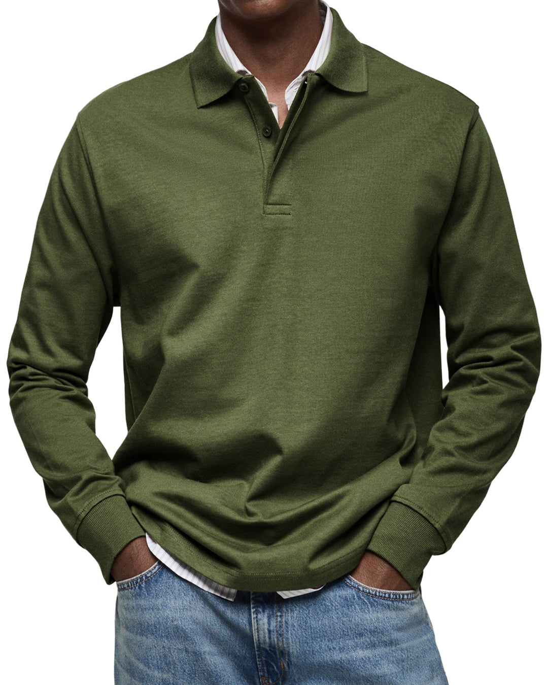 Luxury Long Sleeve Polo Shirt for Men - Soft, Breathable Casual Style 10