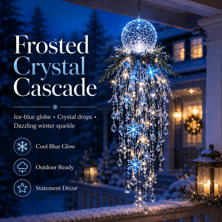 Hanging Outdoor Christmas Lights, Battery LED with Crystal Accents and Remote 7