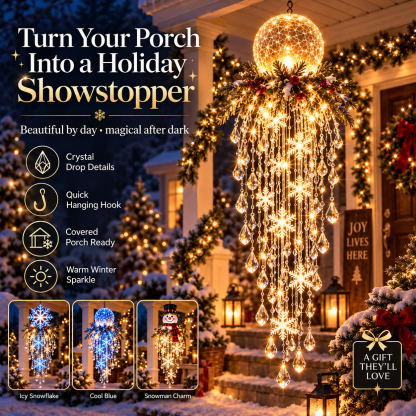 Hanging Outdoor Christmas Lights, Battery LED with Crystal Accents and Remote 11