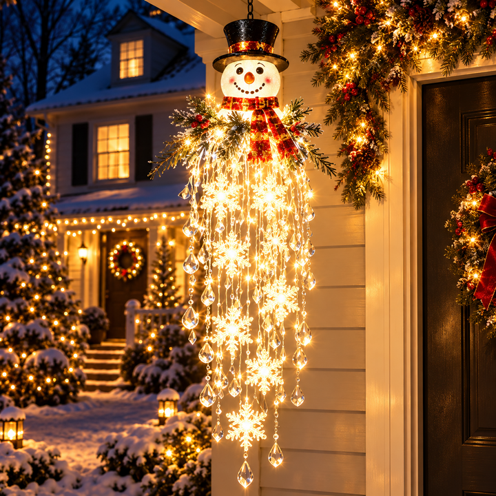 Hanging Outdoor Christmas Lights, Battery LED with Crystal Accents and Remote 25