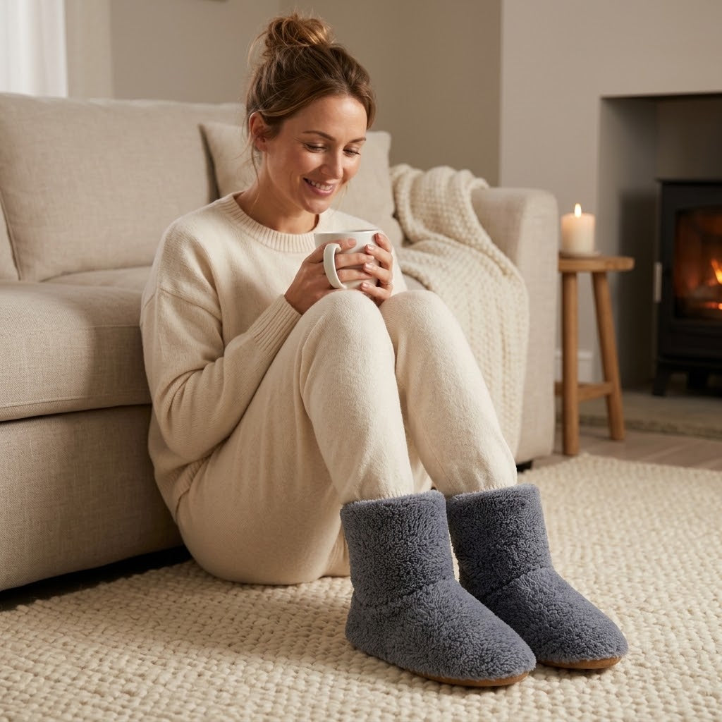 USB Heated Slippers, Ankle-High, Washable, Plush, Non-Slip, Sizes 5-10 4