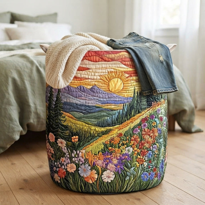 Padded Quilted Laundry Basket with Handles, Self-Standing, 3 Sizes 4