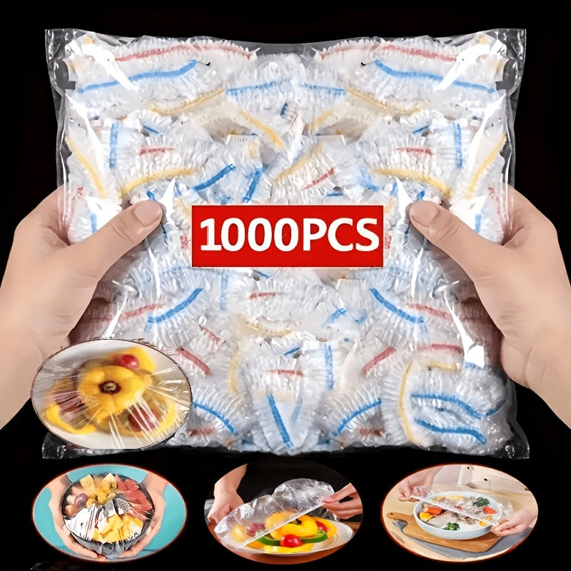 1000 Elastic Disposable Food Cover Caps, PE Bowl & Plate Covers 35 cm 2