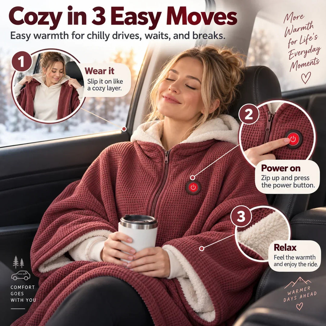 Wearable Heated Blanket with USB Power and 3 Heat Levels 5