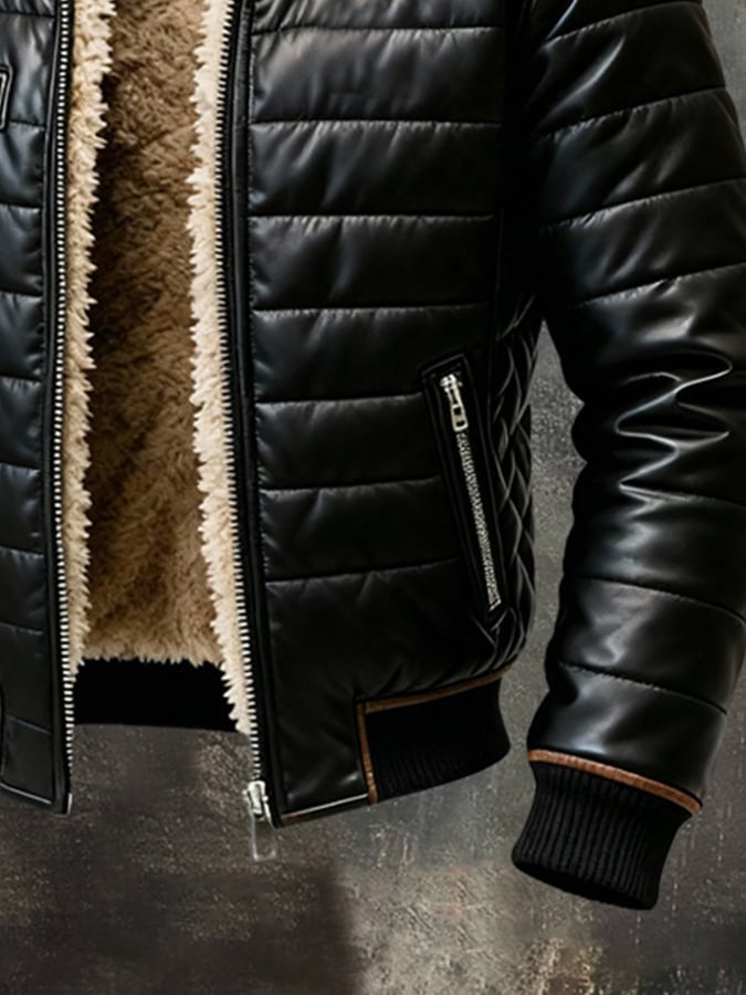 Elegant Jacket with Soft Fleece Lining and High Collar 6