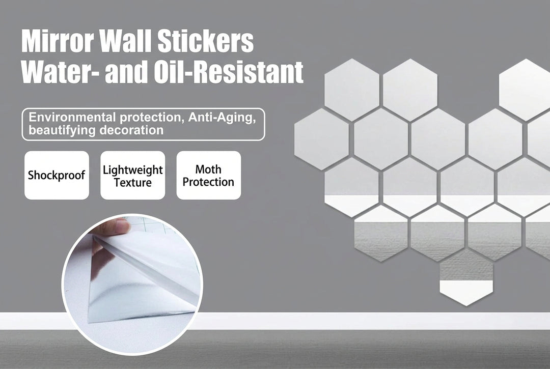 Self-Adhesive Flexible Shatterproof Wall Mirror, Cuttable PET Mirror Film 4