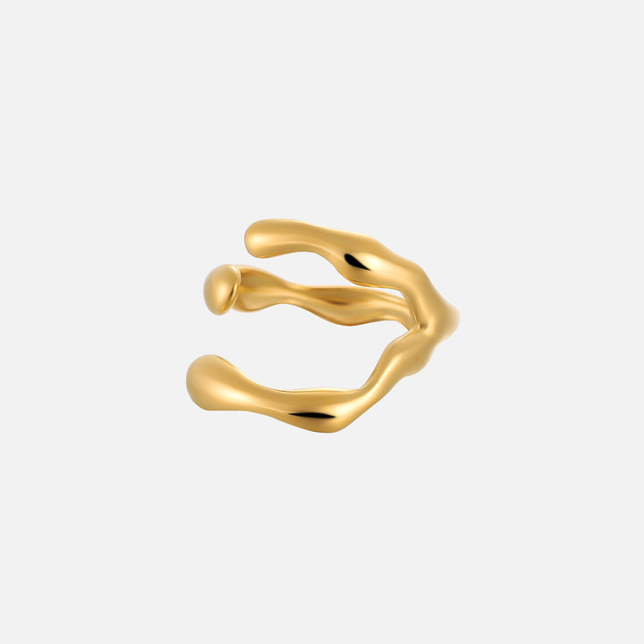 Drift Adjustable Open Ring – Organic Wave Design 2