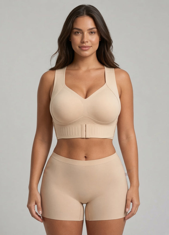 Wireless Seamless Support Bra with Wide Straps and Breathable Stretch Fabric 1