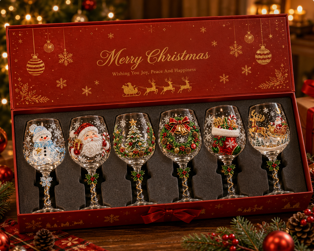 3D Christmas Wine Glasses – Festive Sipping with Holiday Charm 7
