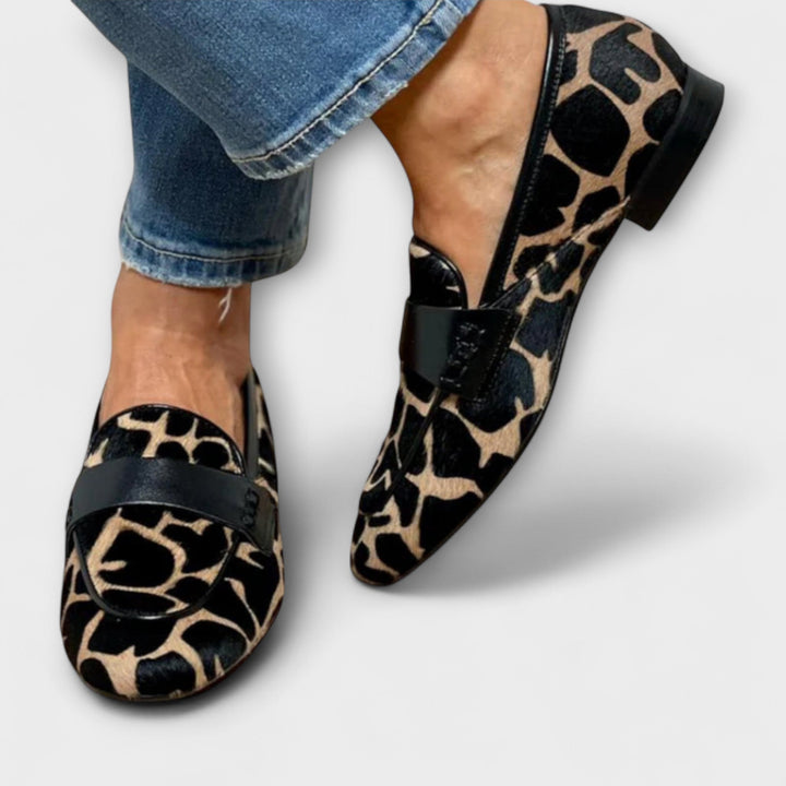 Leopard Print Loafer with Contrast Trim | Structured Slip-On Shoe 3