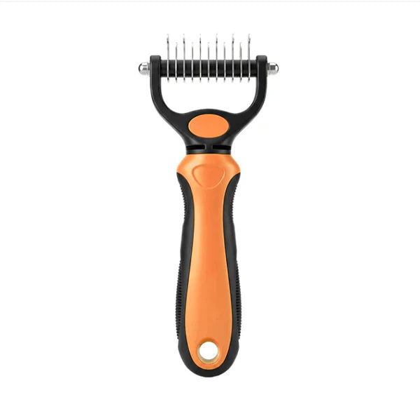 2-in-1 Pet Grooming Rake for Detangling and Deshedding, Dogs and Cats 14