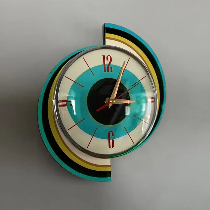 Mid-Century Handmade Wall Clock | Retro Wall Decor, Silent & Battery 8
