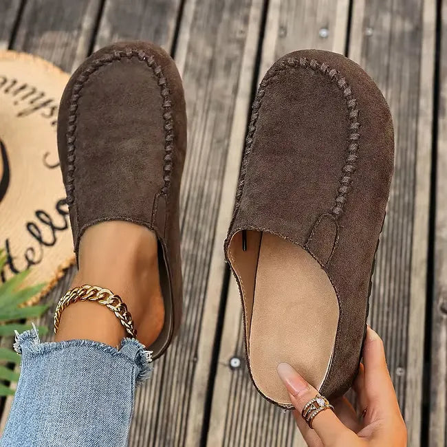 Leather Slip-On Orthopedic Sandals with Soft Suede-Like Upper and Flat Sole 3