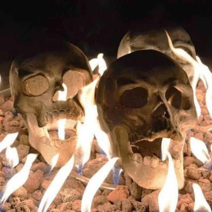 Ceramic Skull Fire Decor — Smoke-Free Flame Accent for Fire Pits 5