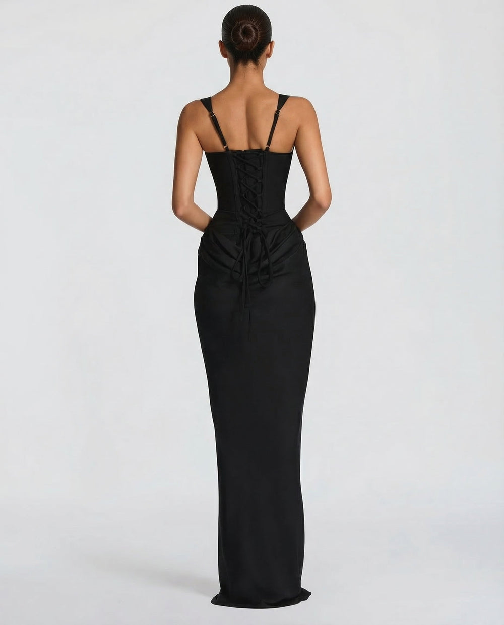 Women's Corset Maxi Dress with Draped Waist, Sculpted Silhouette 2