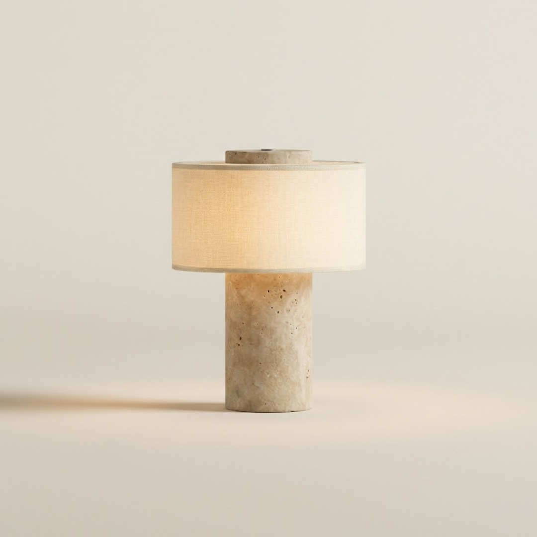 Portable Marble & Linen LED Table Lamp - Cordless Rechargeable Light 10