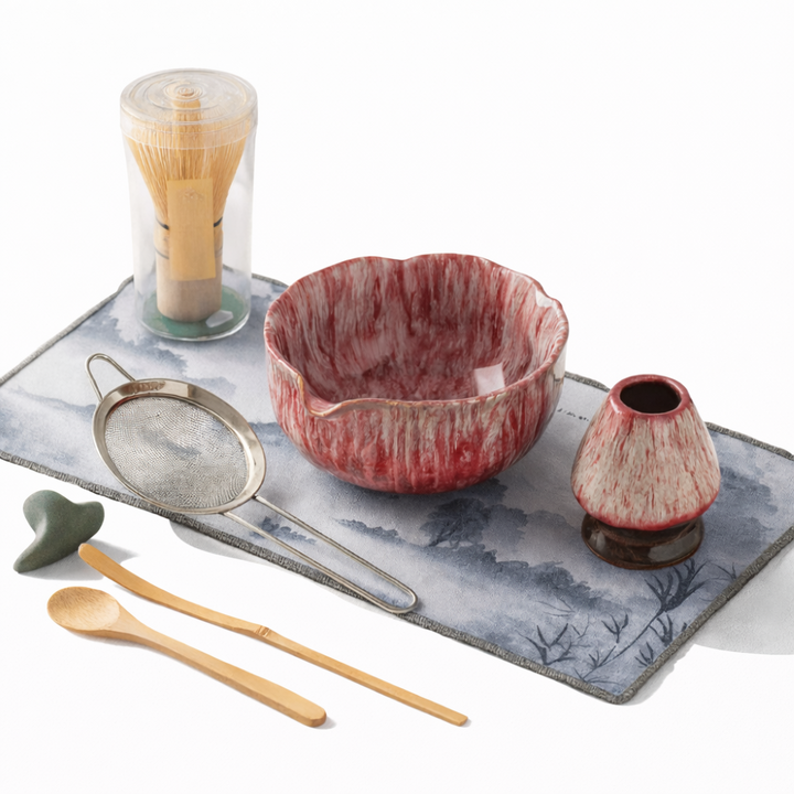 8-Piece Matcha Set with Handmade Ceramic Bowl 550 ml and Bamboo Tools 7
