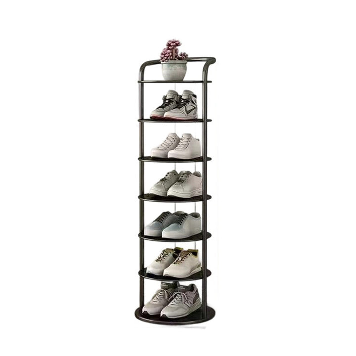 Round Metal Shoe Rack for Entryway, 5 to 8 Tiers, Slim Space-Saving Design 16