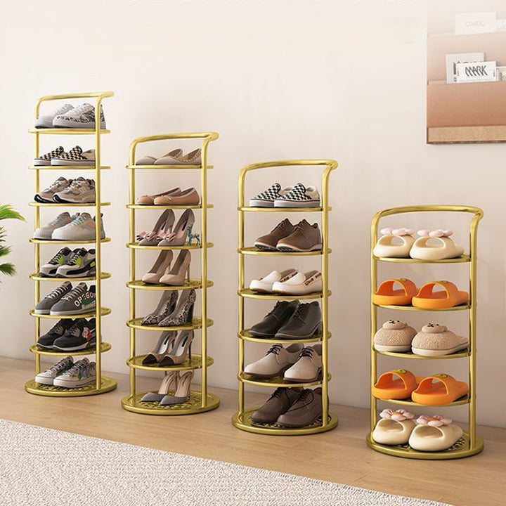 Round Metal Shoe Rack for Entryway, 5 to 8 Tiers, Slim Space-Saving Design 10