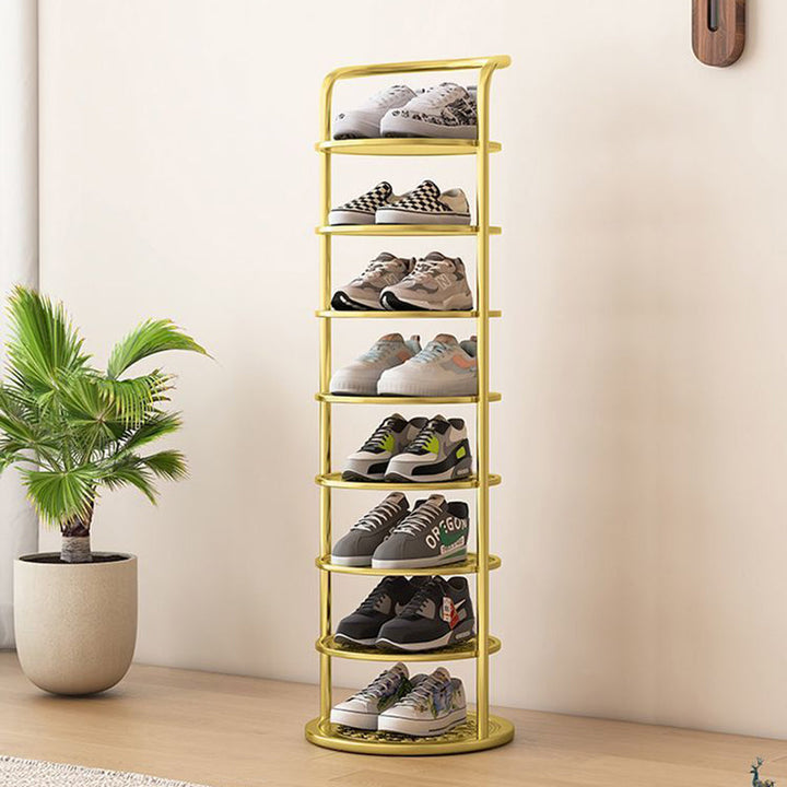 Round Metal Shoe Rack for Entryway, 5 to 8 Tiers, Slim Space-Saving Design 1