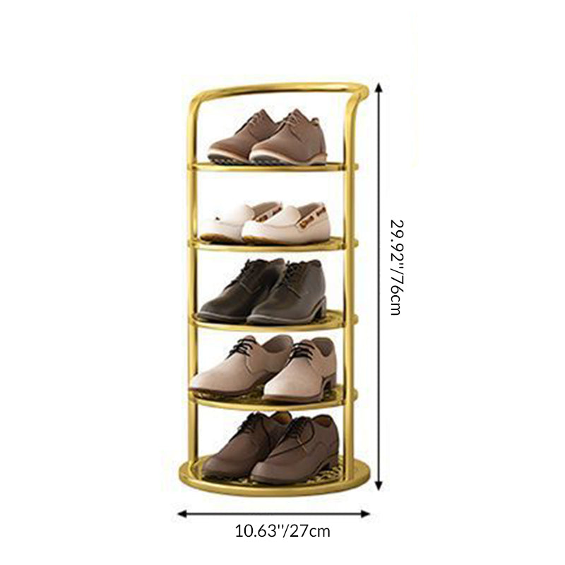 Round Metal Shoe Rack for Entryway, 5 to 8 Tiers, Slim Space-Saving Design 4