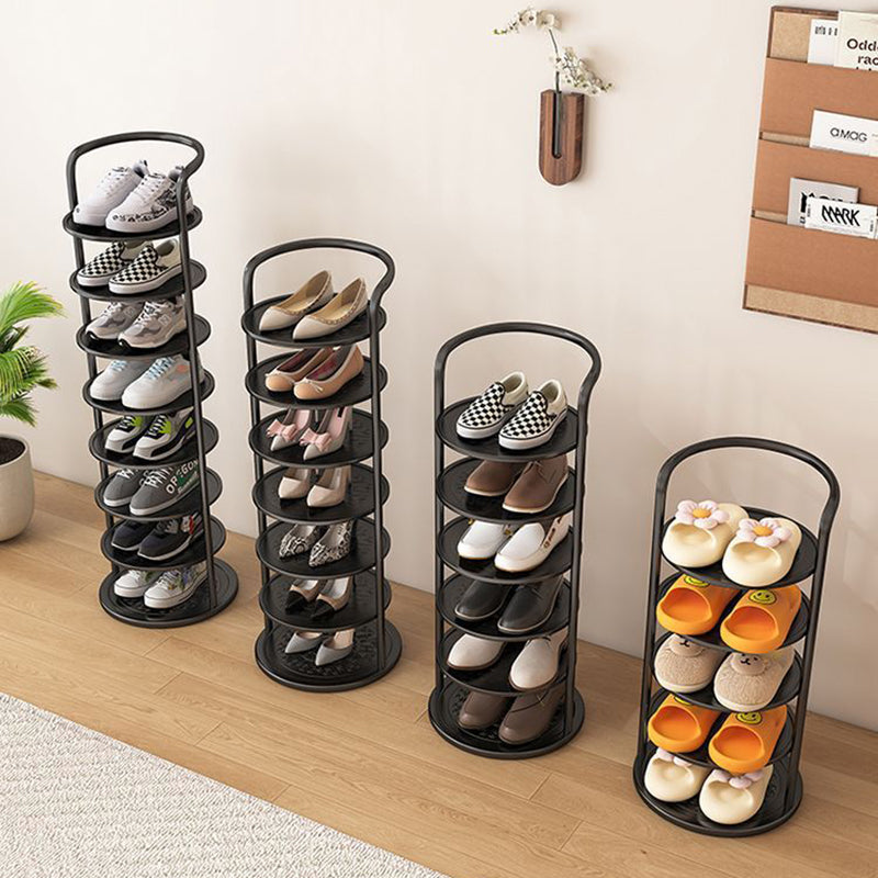 Round Metal Shoe Rack for Entryway, 5 to 8 Tiers, Slim Space-Saving Design 9
