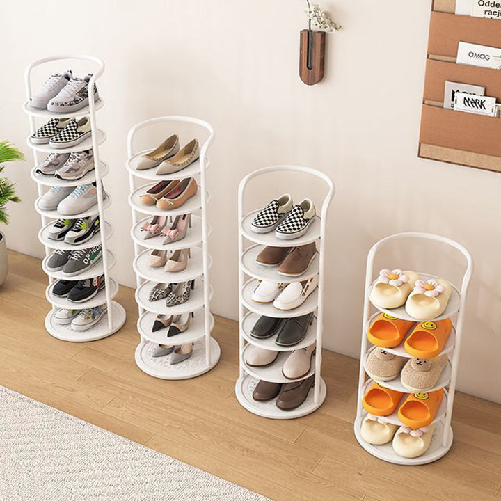 Round Metal Shoe Rack for Entryway, 5 to 8 Tiers, Slim Space-Saving Design 8