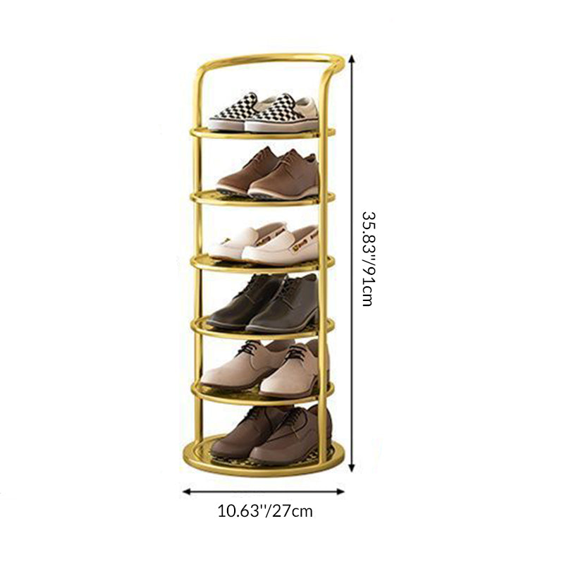 Round Metal Shoe Rack for Entryway, 5 to 8 Tiers, Slim Space-Saving Design 5