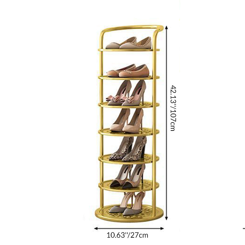 Round Metal Shoe Rack for Entryway, 5 to 8 Tiers, Slim Space-Saving Design 6