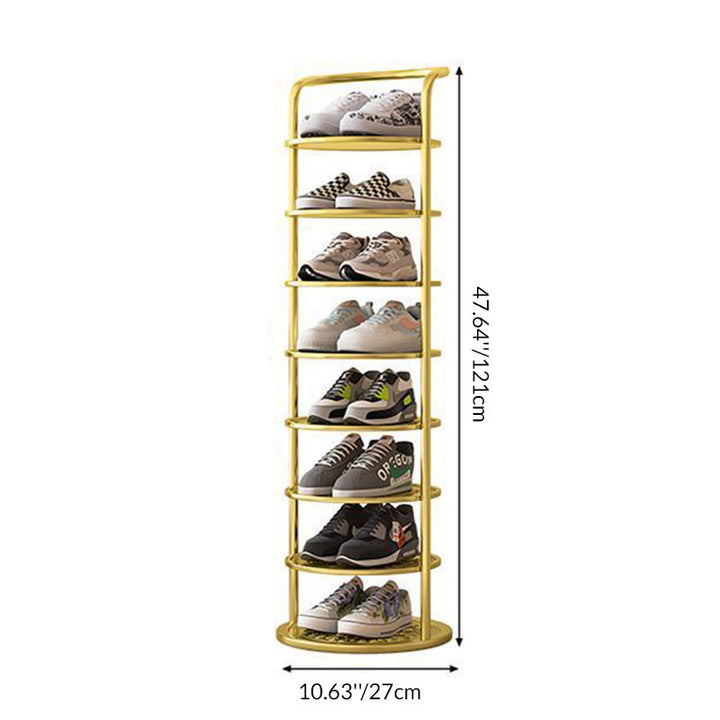 Round Metal Shoe Rack for Entryway, 5 to 8 Tiers, Slim Space-Saving Design 7