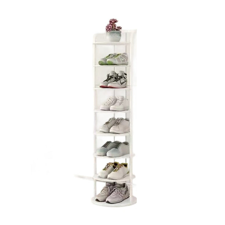Round Metal Shoe Rack for Entryway, 5 to 8 Tiers, Slim Space-Saving Design 14