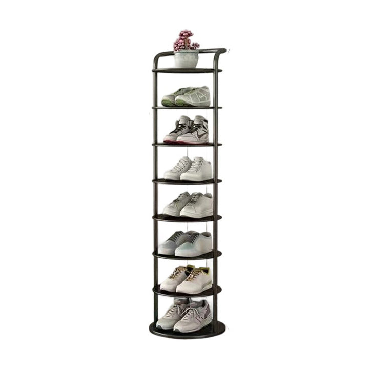 Round Metal Shoe Rack for Entryway, 5 to 8 Tiers, Slim Space-Saving Design 17
