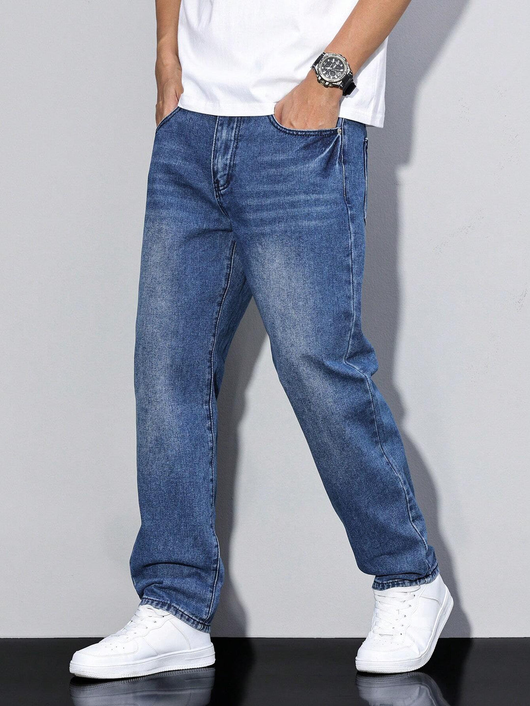 Baggy Jeans - Wide Fit Denim Pants with Washed Look 10