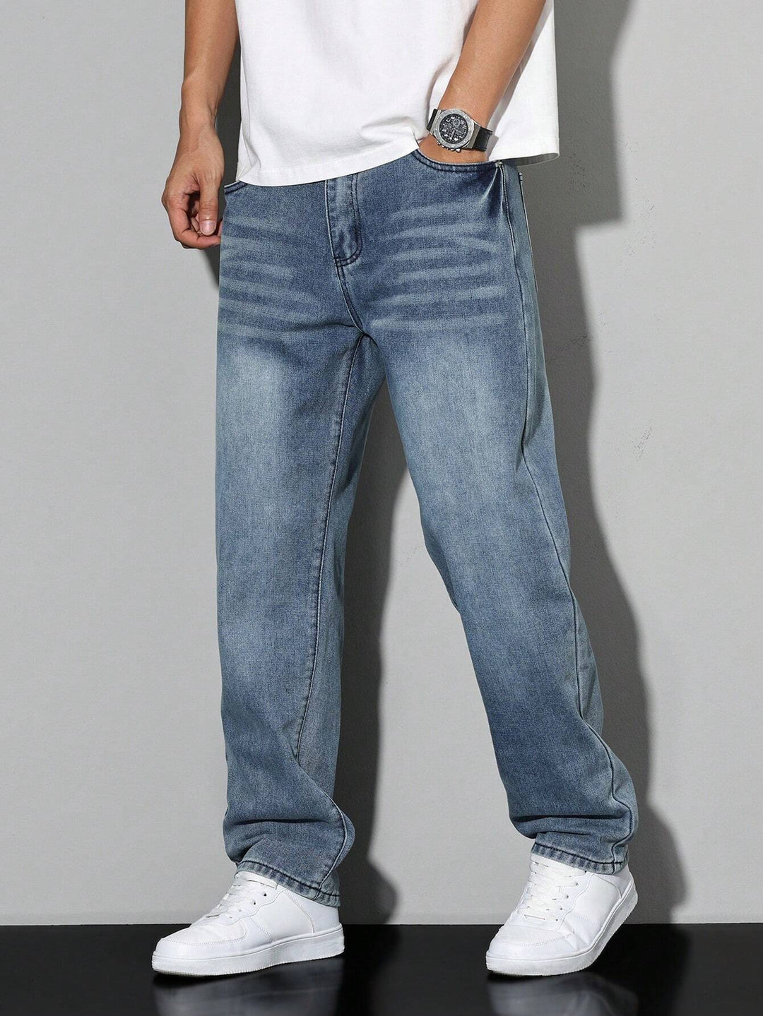 Baggy Jeans - Wide Fit Denim Pants with Washed Look 11
