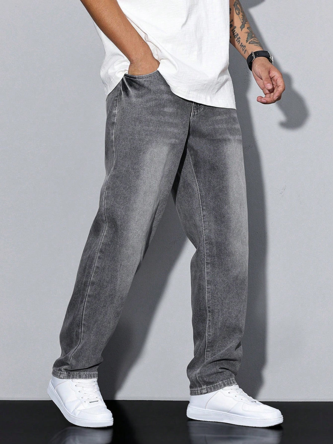Baggy Jeans - Wide Fit Denim Pants with Washed Look 3