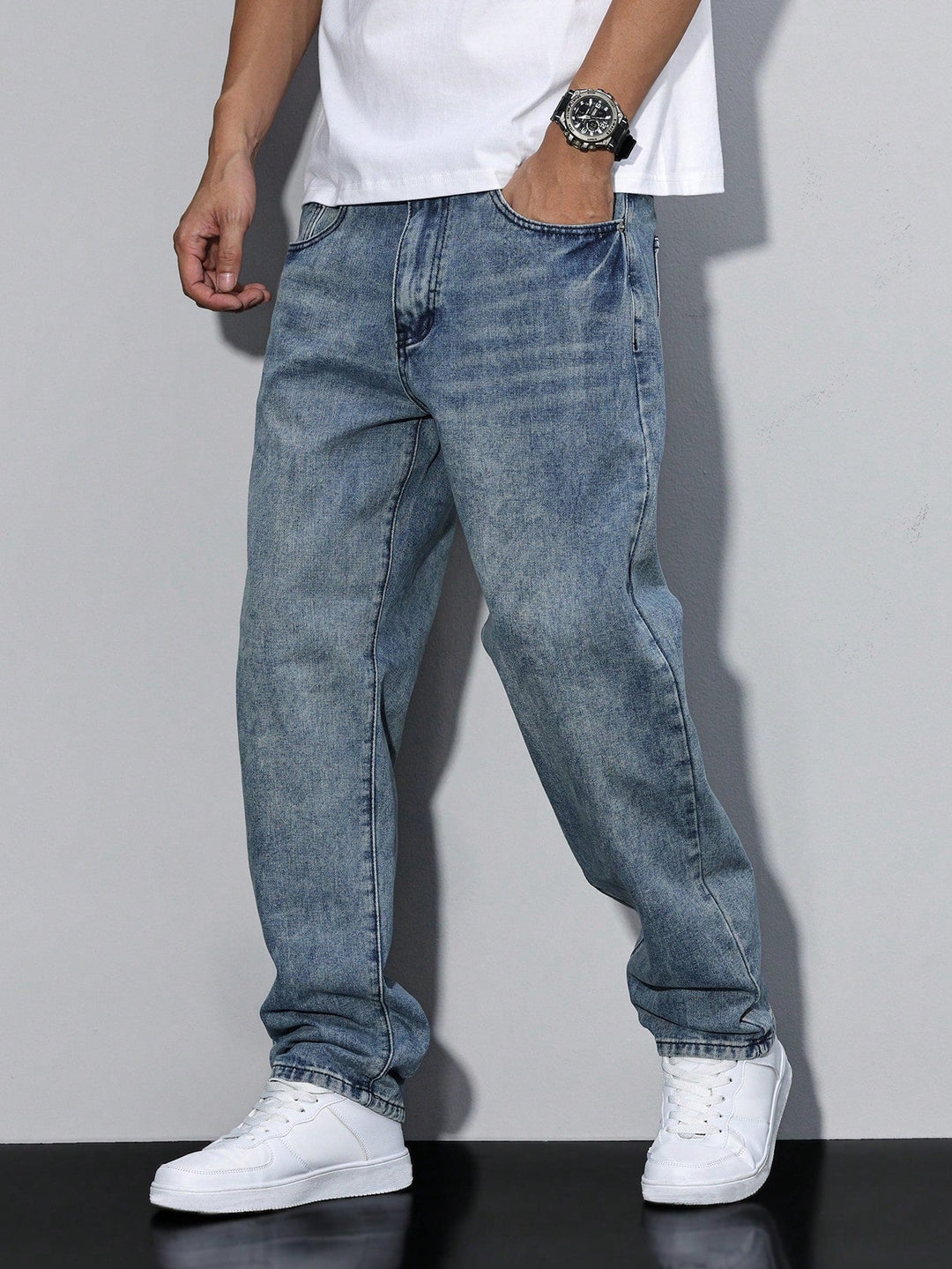 Baggy Jeans - Wide Fit Denim Pants with Washed Look 6