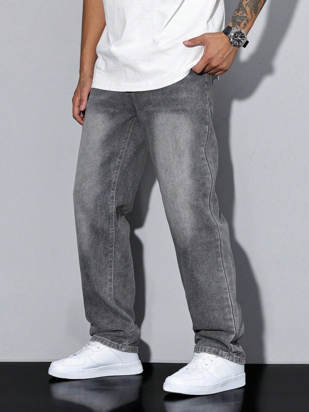 Baggy Jeans - Wide Fit Denim Pants with Washed Look 1