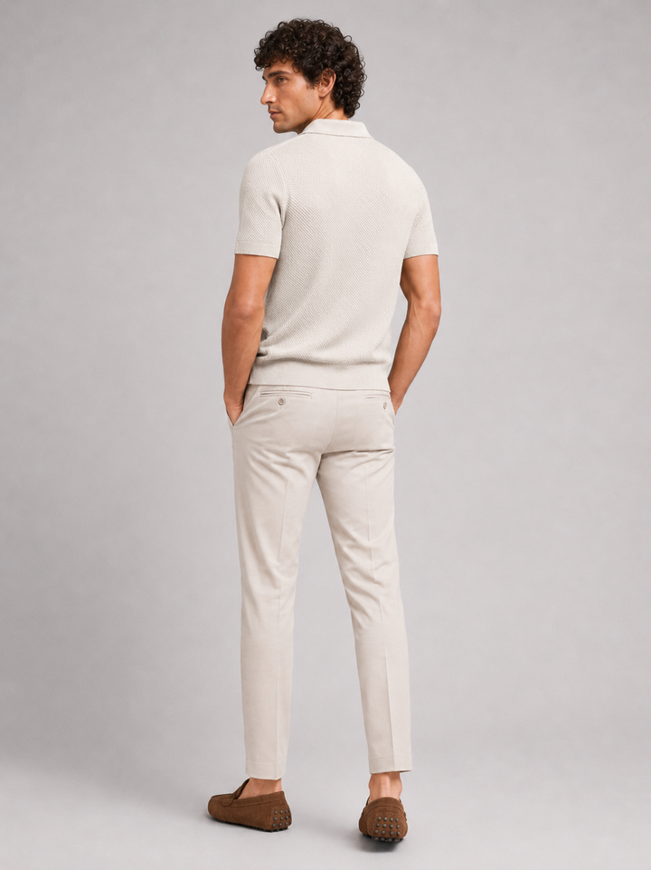 Men's Knit Polo Shirt, Lightweight Breathable Stretch Short Sleeve Summer Polo 19