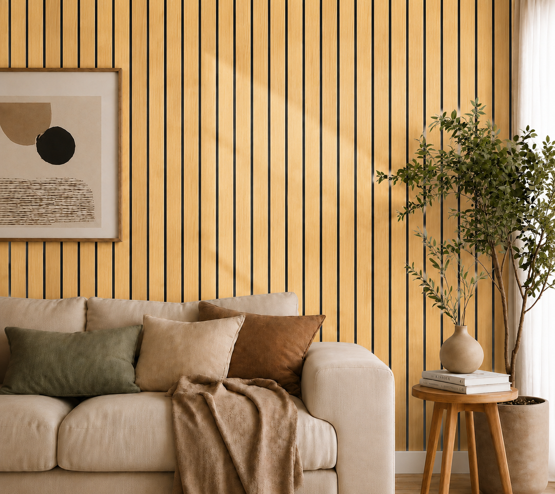 Self-Adhesive Peel and Stick 3D Slat Wall Panel Rolls 35