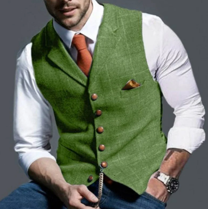 Men's Shawl Collar Button-Front Waistcoat 2