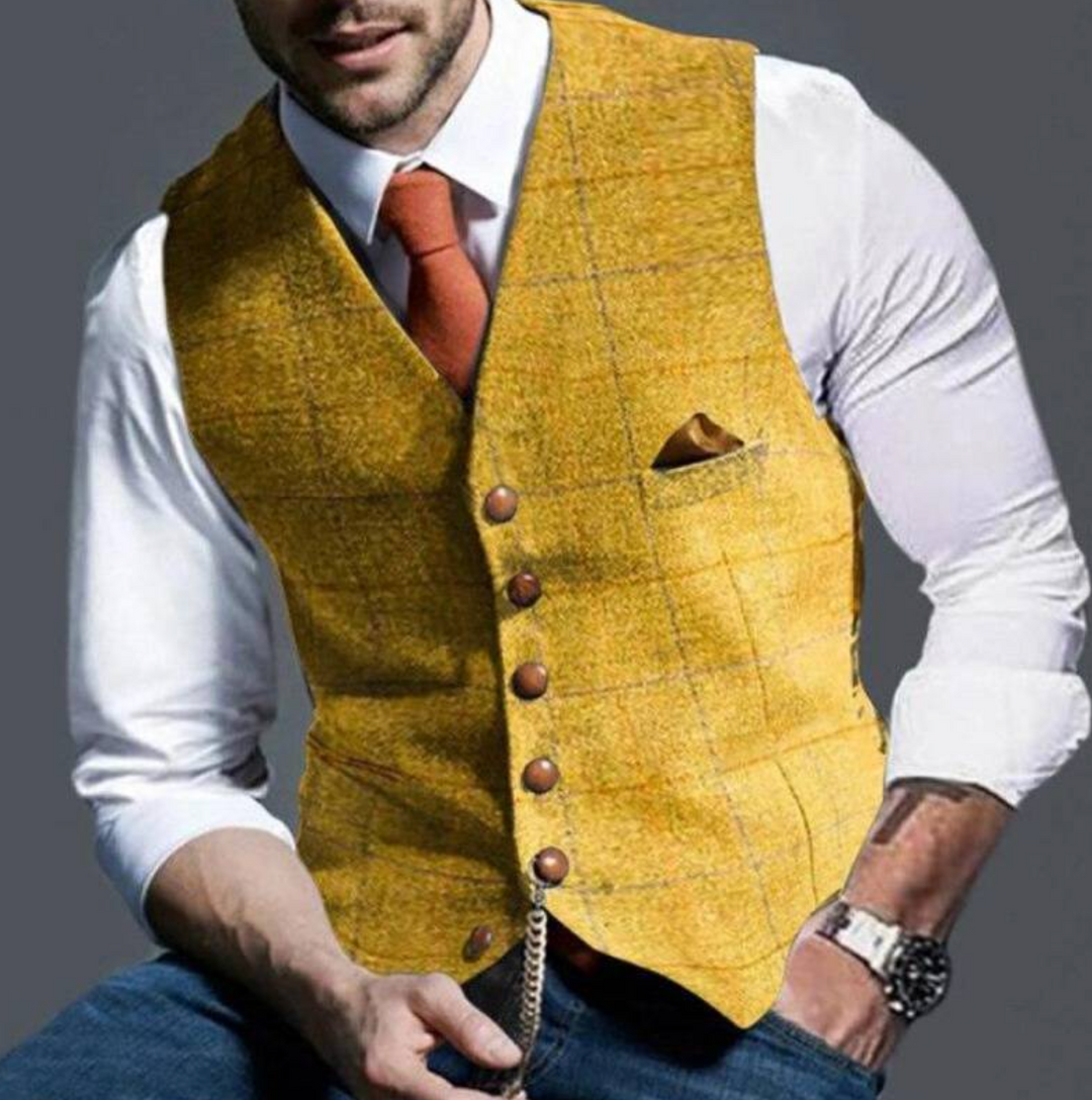 Men's Shawl Collar Button-Front Waistcoat 3